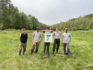 Redstart Planting crew at site in Reading, VT