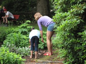 children in garden