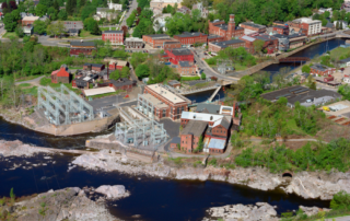 Bellows Falls hydropower facility aerial photo.